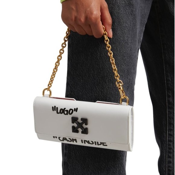 OFF-WHITE Jitney Arrow Logo Flap Wallet on Chain - Picture 3 of 7
